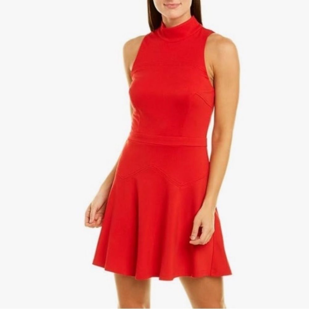 ALI & JAY Melt My Heart Mock Neck Fit & Flare Stretch Mini Dress Size Small